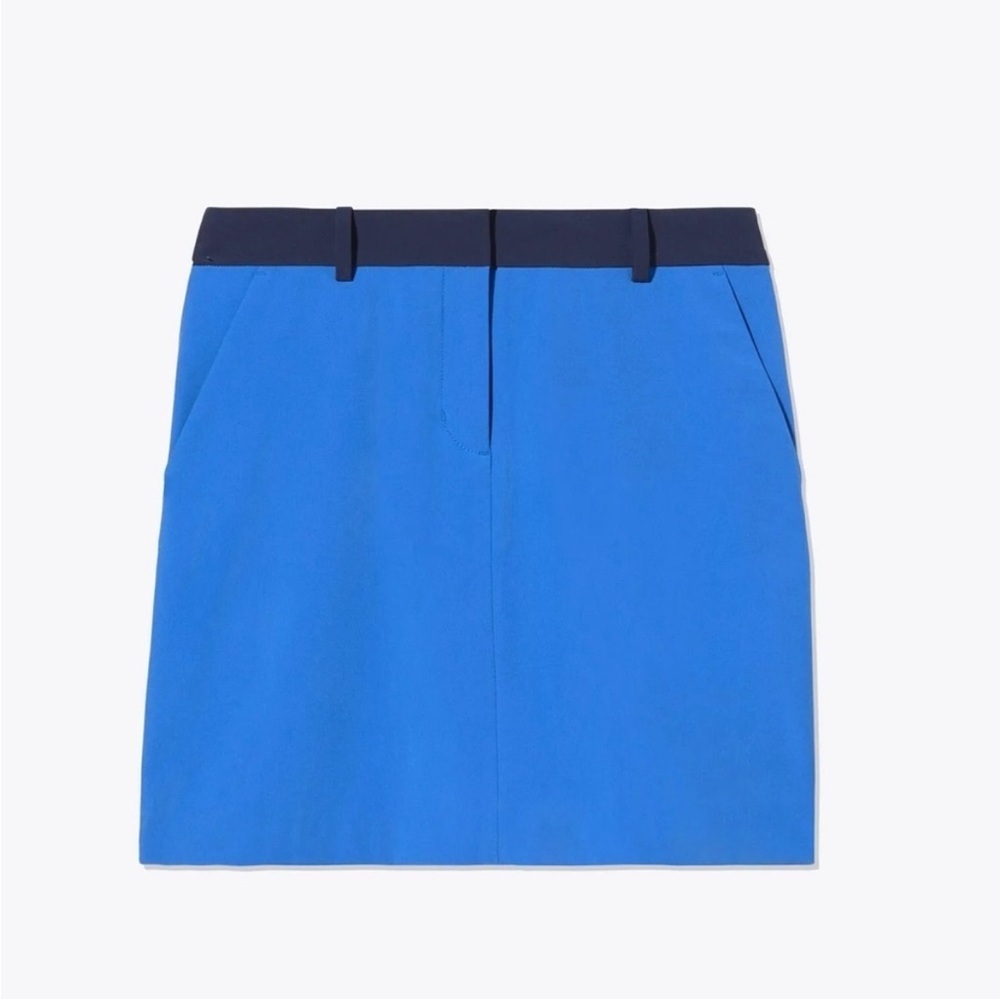 Tory Burch Sport Tech Twill Golf Skirt Surf Blue Tory Navy Pickleball Sz M
